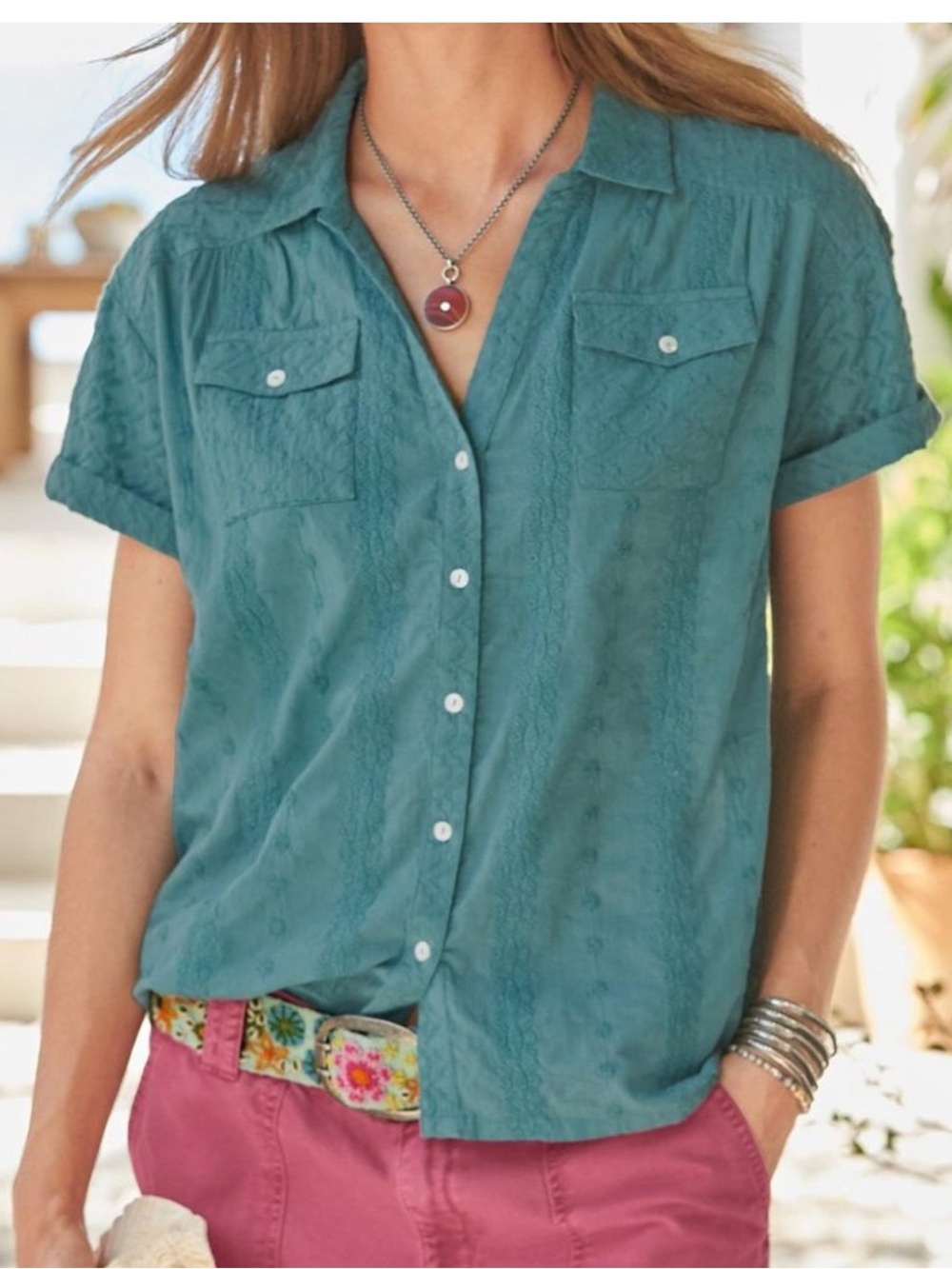 Sundance | Legendary Lands Teal Button Down Shirt XL
